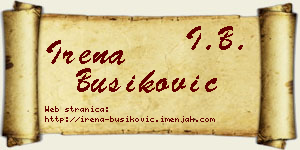 Irena Bušiković vizit kartica